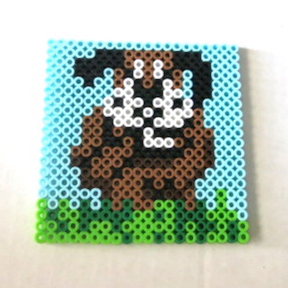 Set of 4 Duck Hunt Perler Coasters - Picture 3 of 6